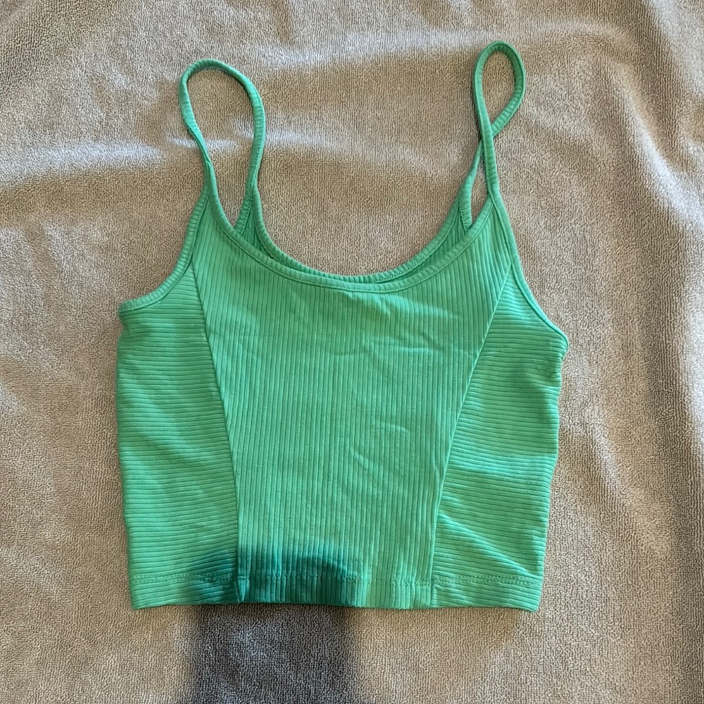 Urban Outfitters Green Fitted Crop Camisole